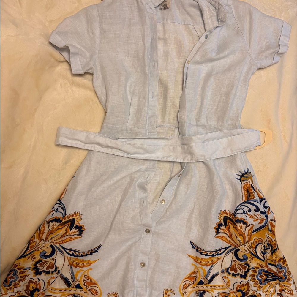 Joie Light Blue Dress with Orange and Blue Embroidery - Picture 2 of 3
